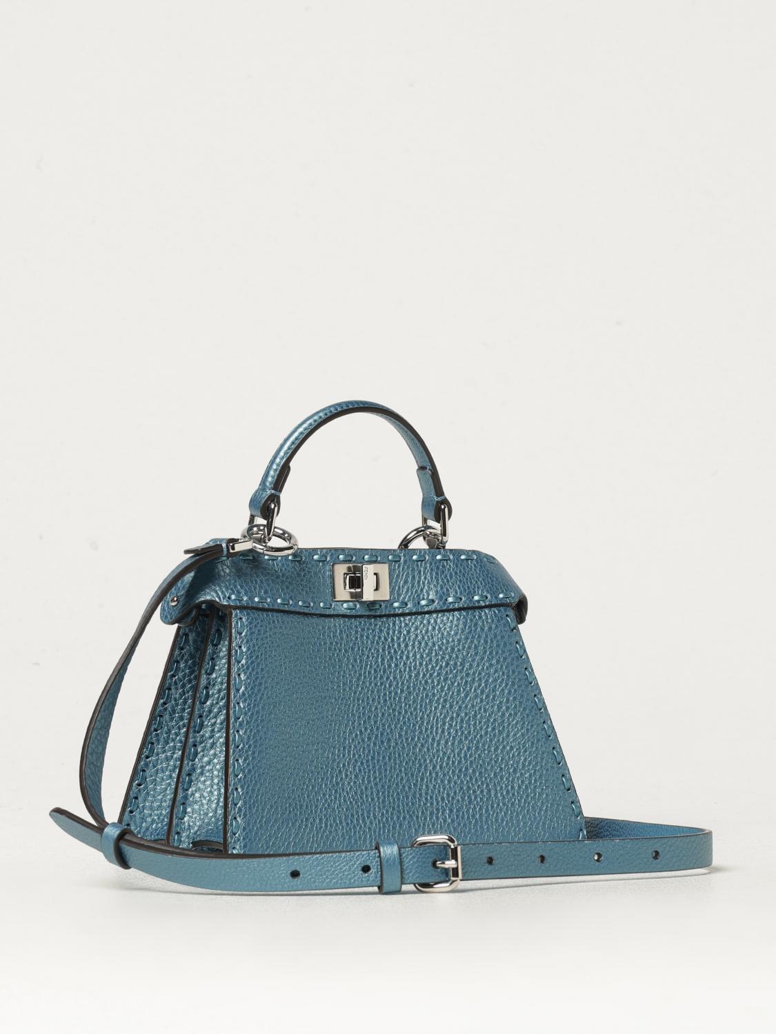 FENDI MINI BAG: Shoulder bag woman Fendi, Gnawed Blue - Img 3