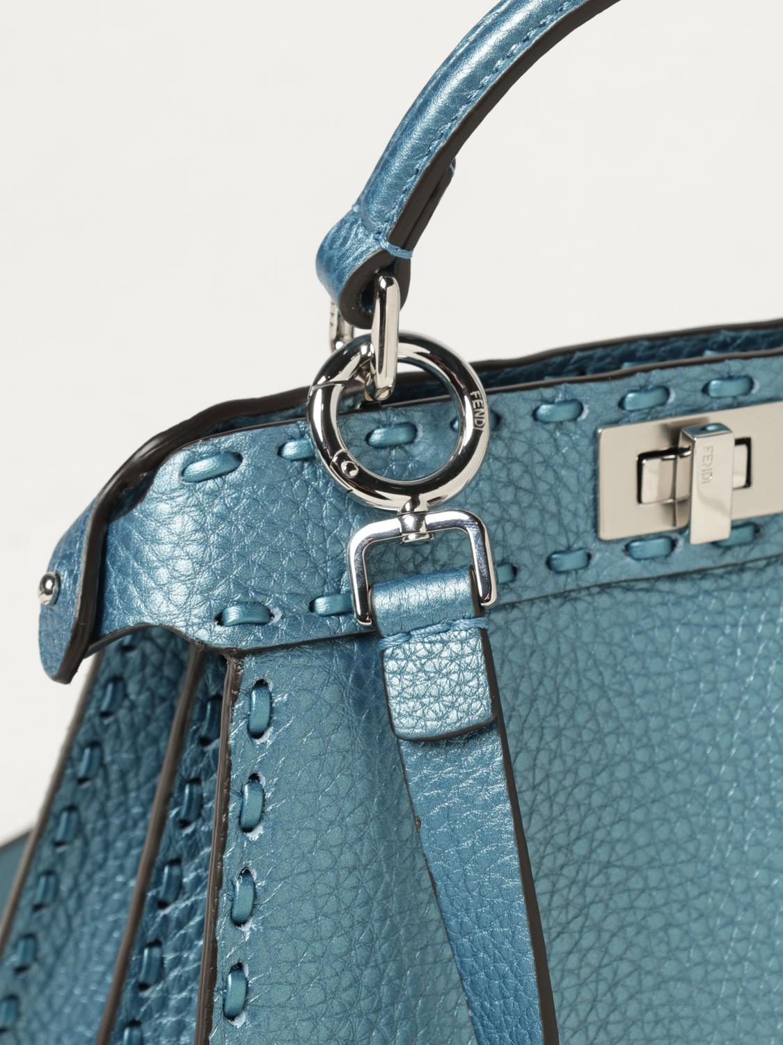 FENDI MINI BAG: Shoulder bag woman Fendi, Gnawed Blue - Img 4