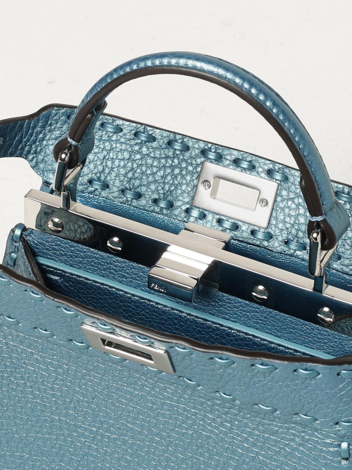 FENDI MINI BAG: Shoulder bag woman Fendi, Gnawed Blue - Img 5