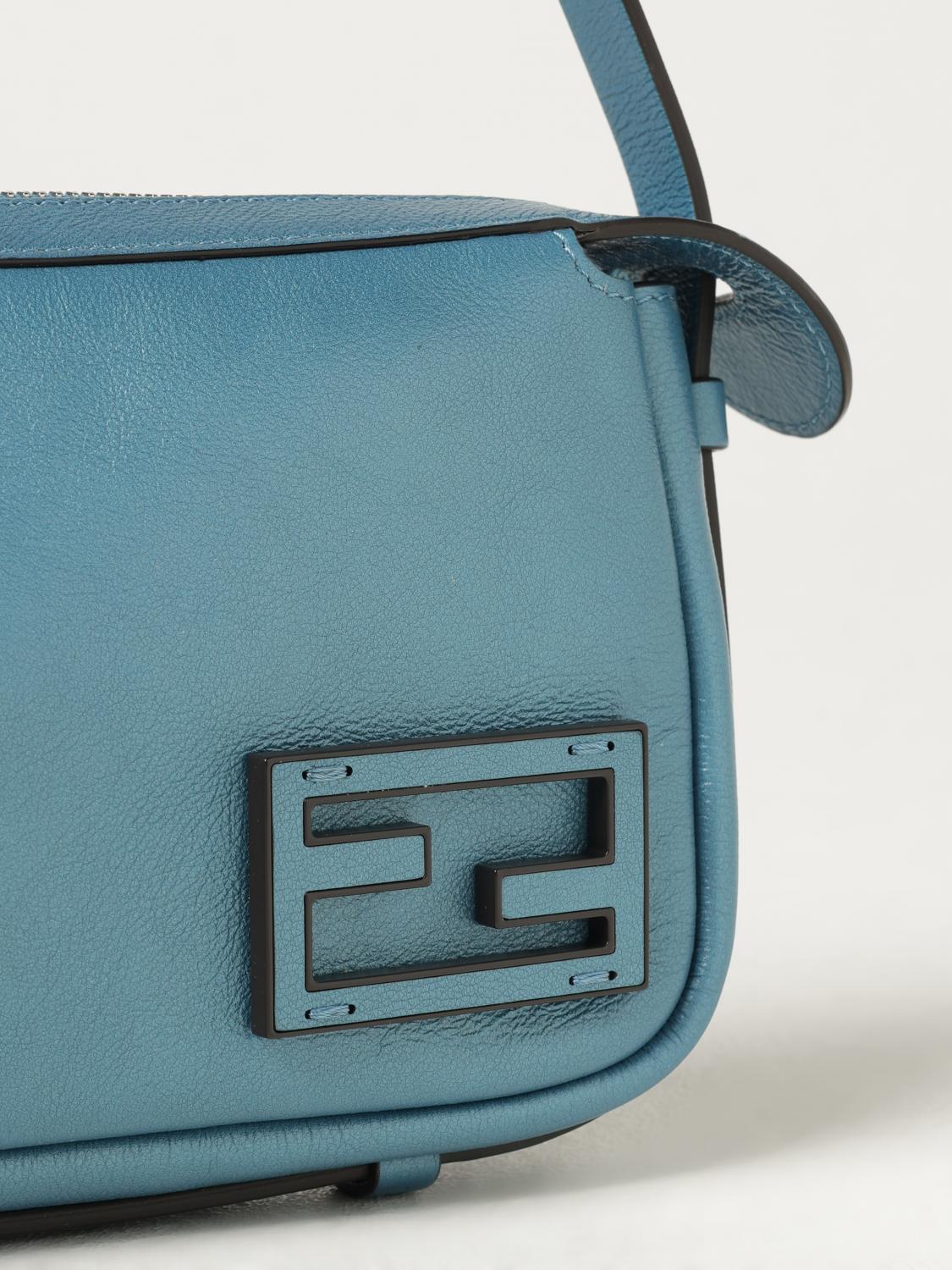 FENDI MINI BAG: Shoulder bag woman Fendi, Gnawed Blue - Img 4