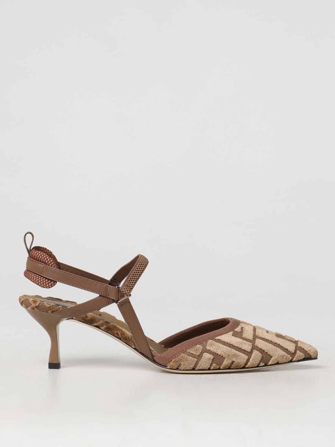 FENDI HIGH HEEL SHOES: Shoes woman Fendi, Beige - Img 1