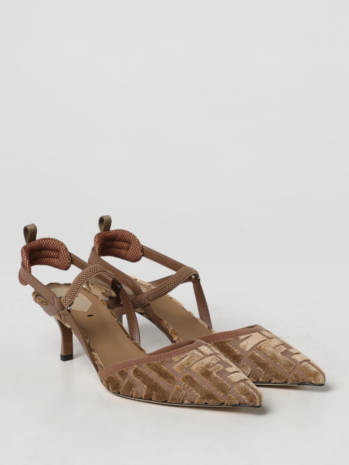 FENDI HIGH HEEL SHOES: Shoes woman Fendi, Beige - Img 2