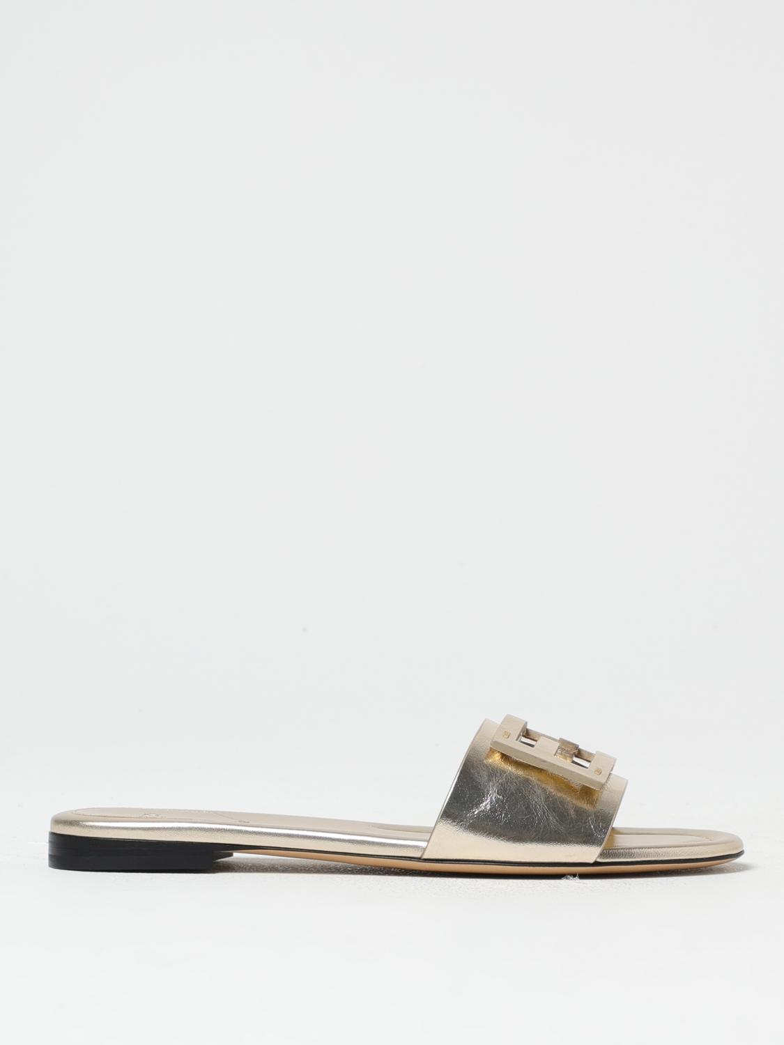 FENDI FLAT SANDALS: Shoes woman Fendi, Beige - Img 1