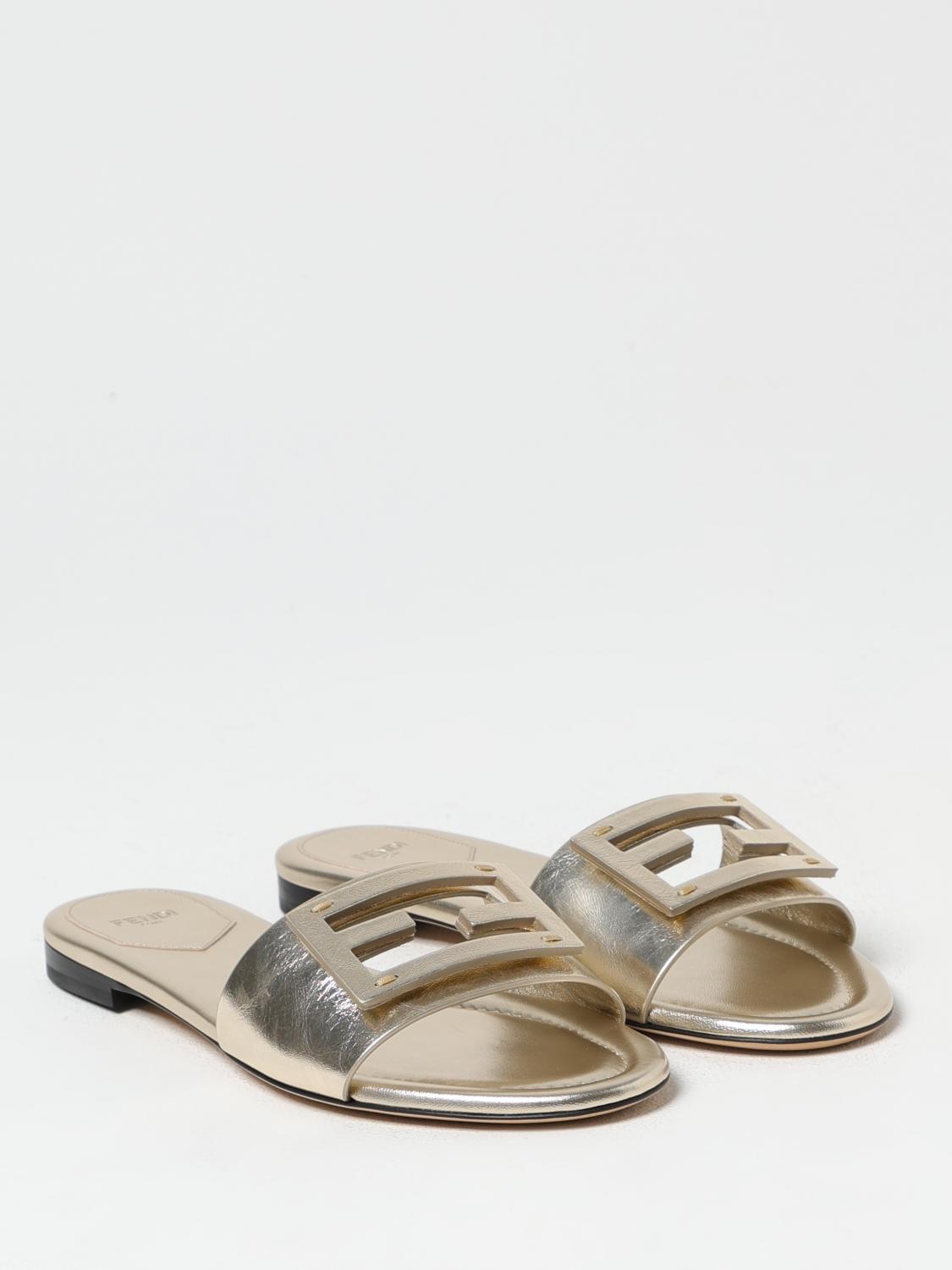 FENDI FLAT SANDALS: Shoes woman Fendi, Beige - Img 2