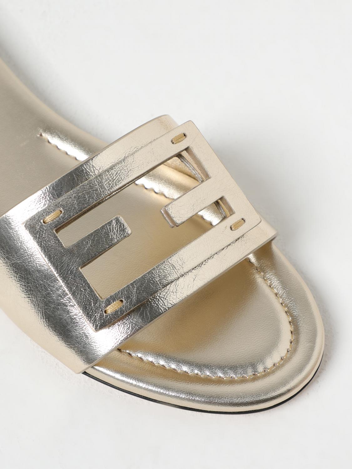 FENDI FLAT SANDALS: Shoes woman Fendi, Beige - Img 4