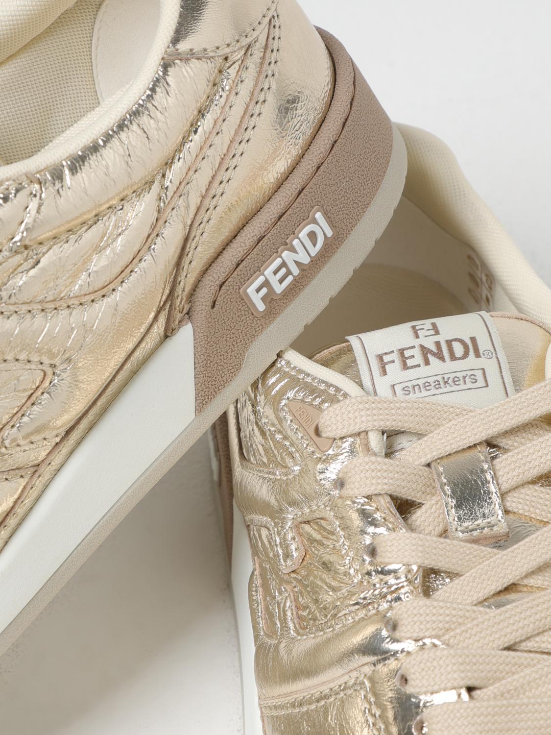 FENDI SNEAKERS: Sneakers woman Fendi, Beige - Img 4