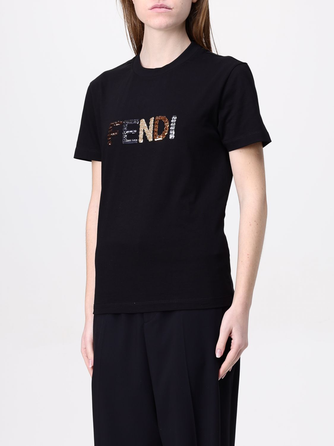 FENDI T-SHIRT: T-shirt woman Fendi, Black - Img 3