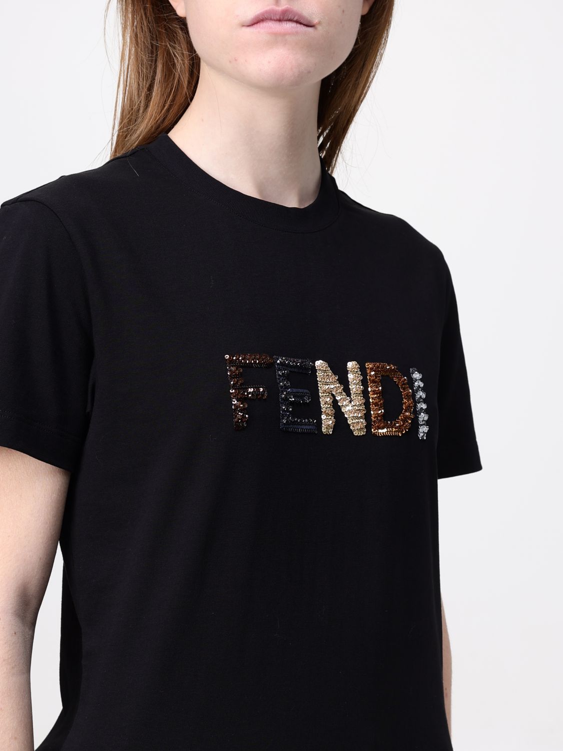 FENDI T-SHIRT: T-shirt woman Fendi, Black - Img 4