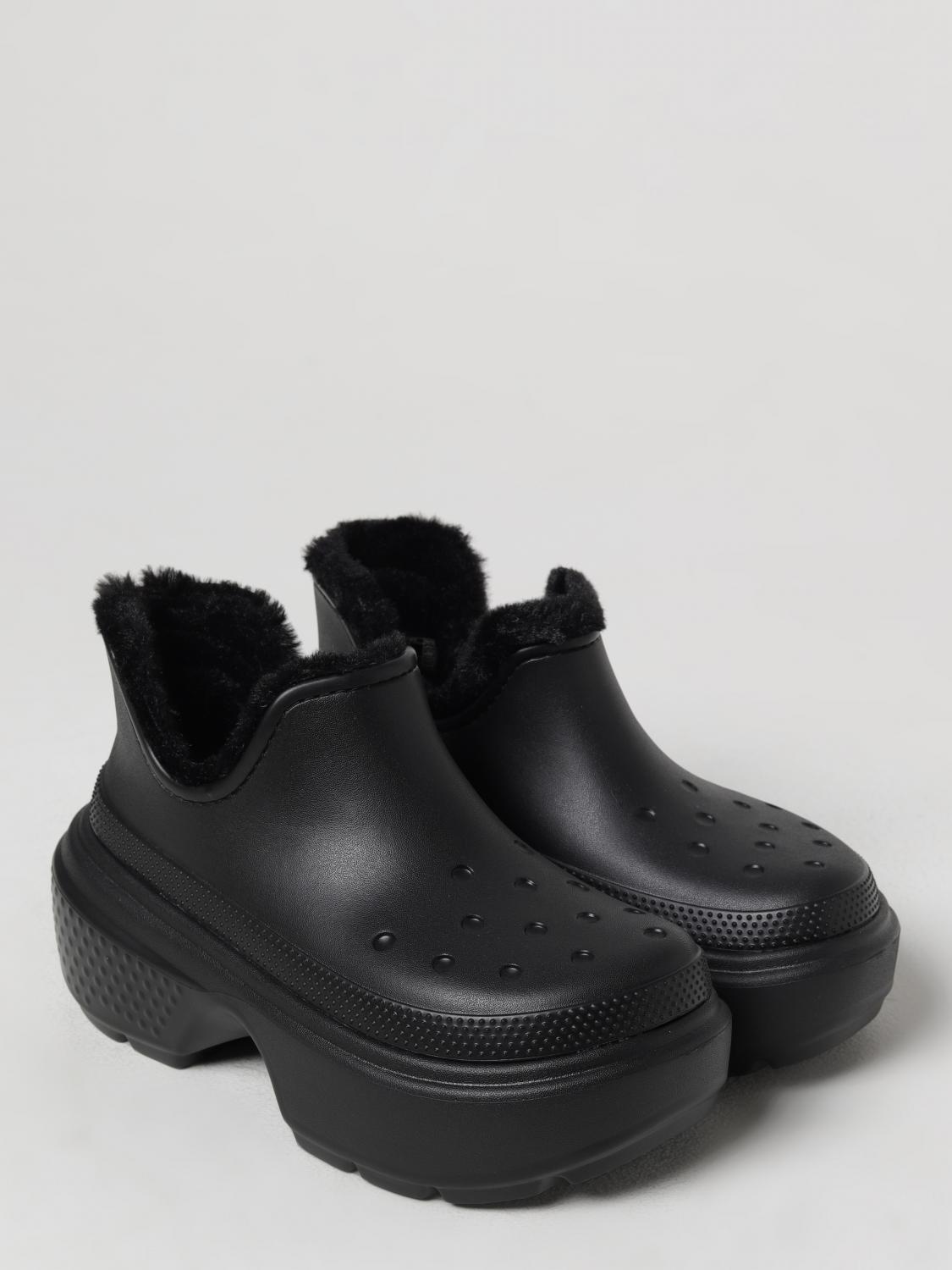 CROCS FLAT ANKLE BOOTS: Shoes woman Crocs, Black - Img 2