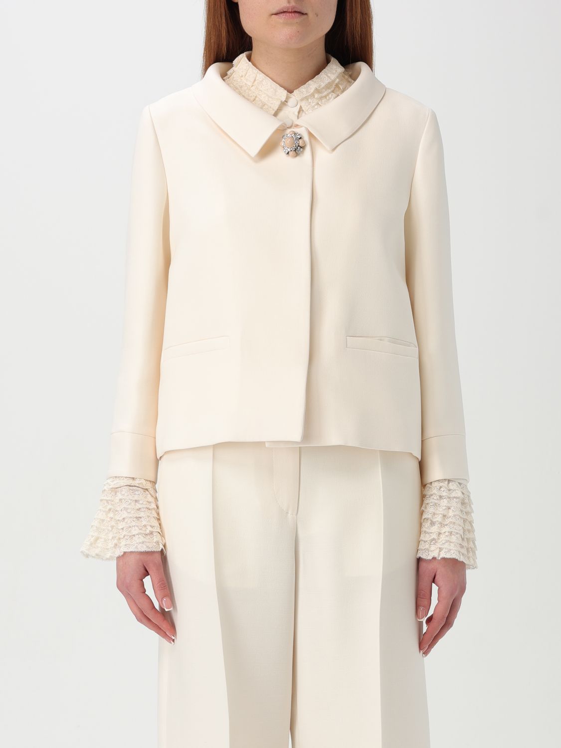 VALENTINO VESTE: Blazer femme Valentino, Jaune Crème - Img 1