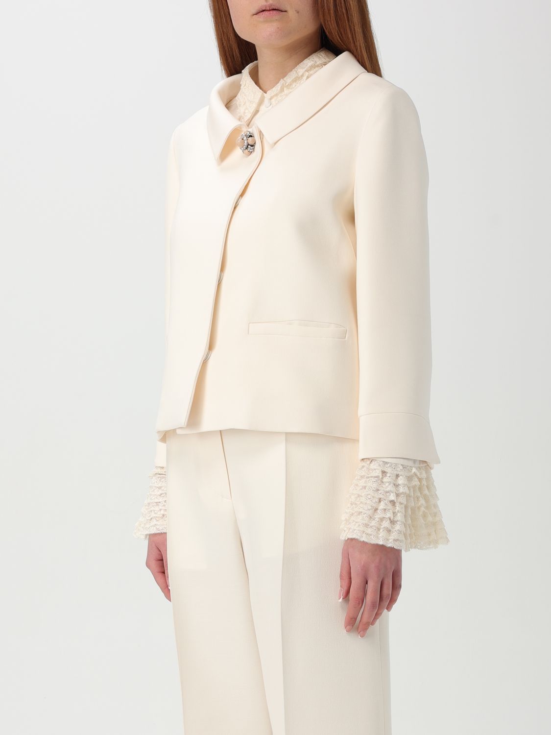 VALENTINO VESTE: Blazer femme Valentino, Jaune Crème - Img 4