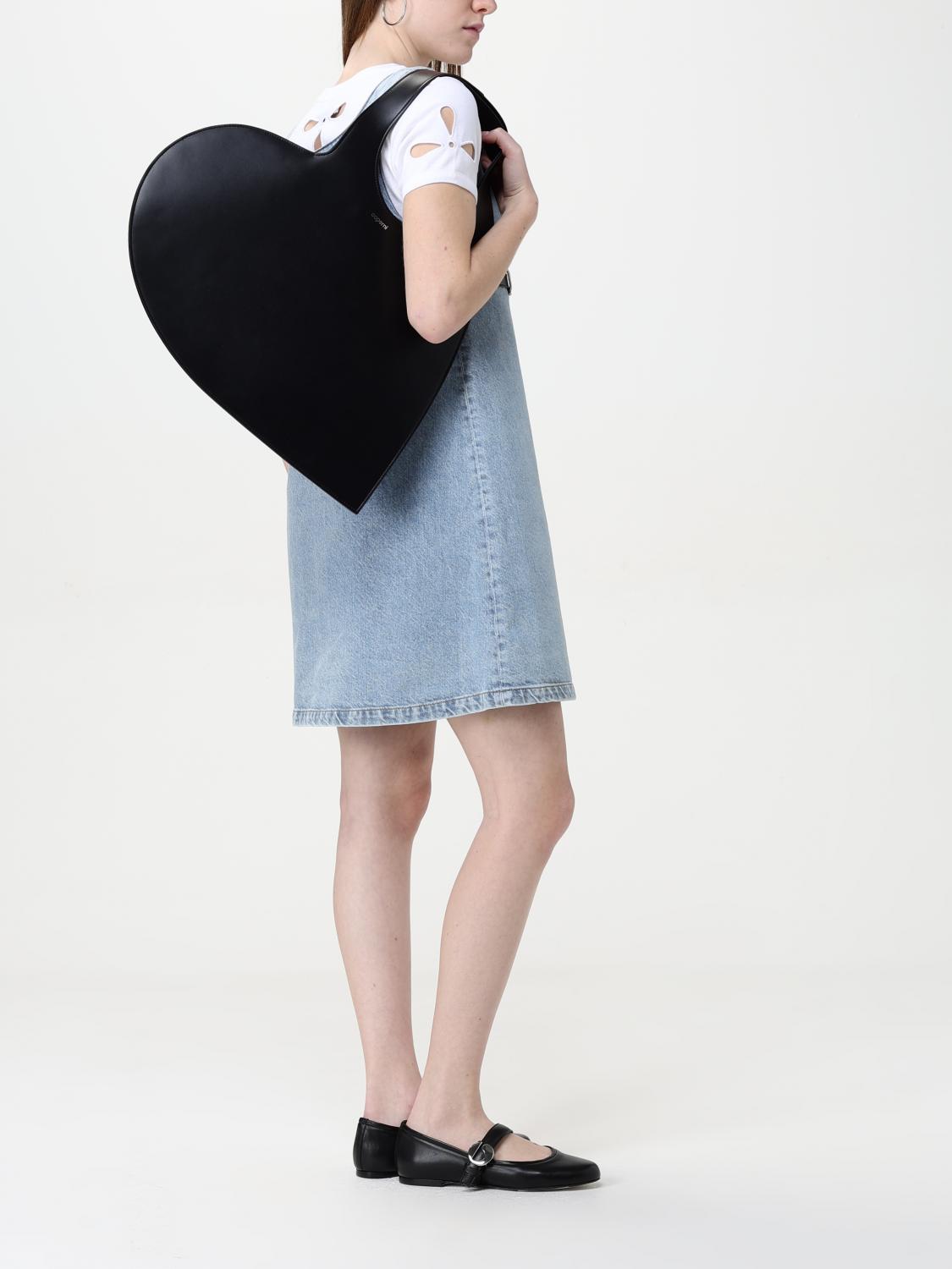 COPERNI BORSA A SPALLA: Borsa tote Heart Coperni in pelle , Nero - Img 2