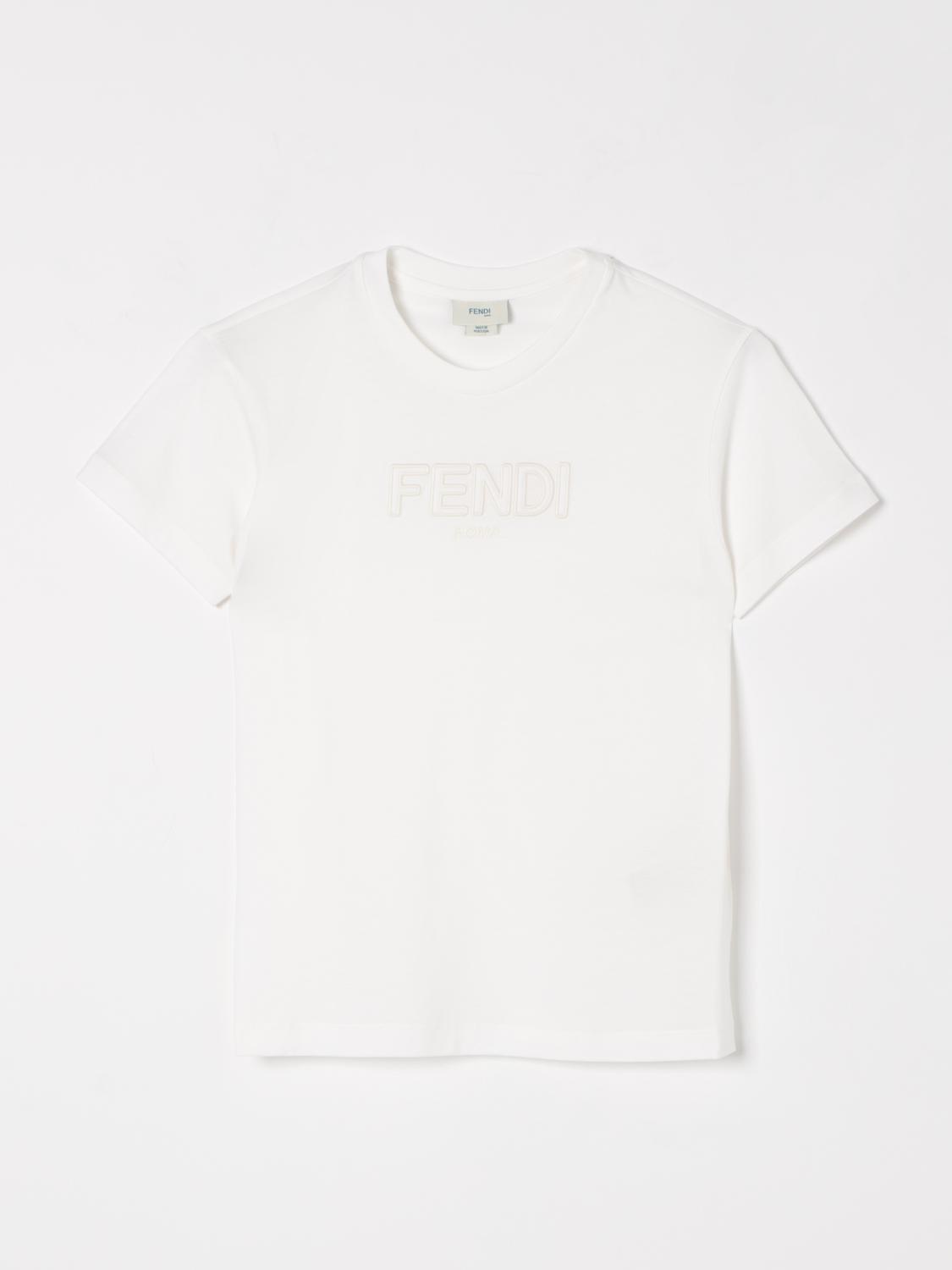 FENDI T-SHIRT: T-shirt kids Fendi, White - Img 1