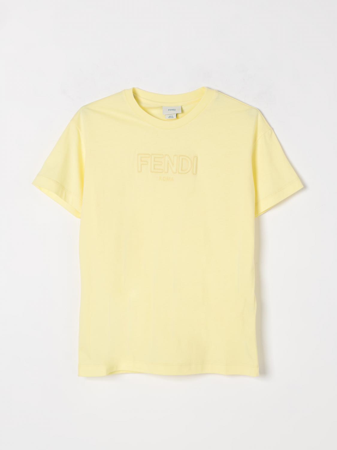 FENDI T-SHIRT: T-shirt kids Fendi, Yellow - Img 1