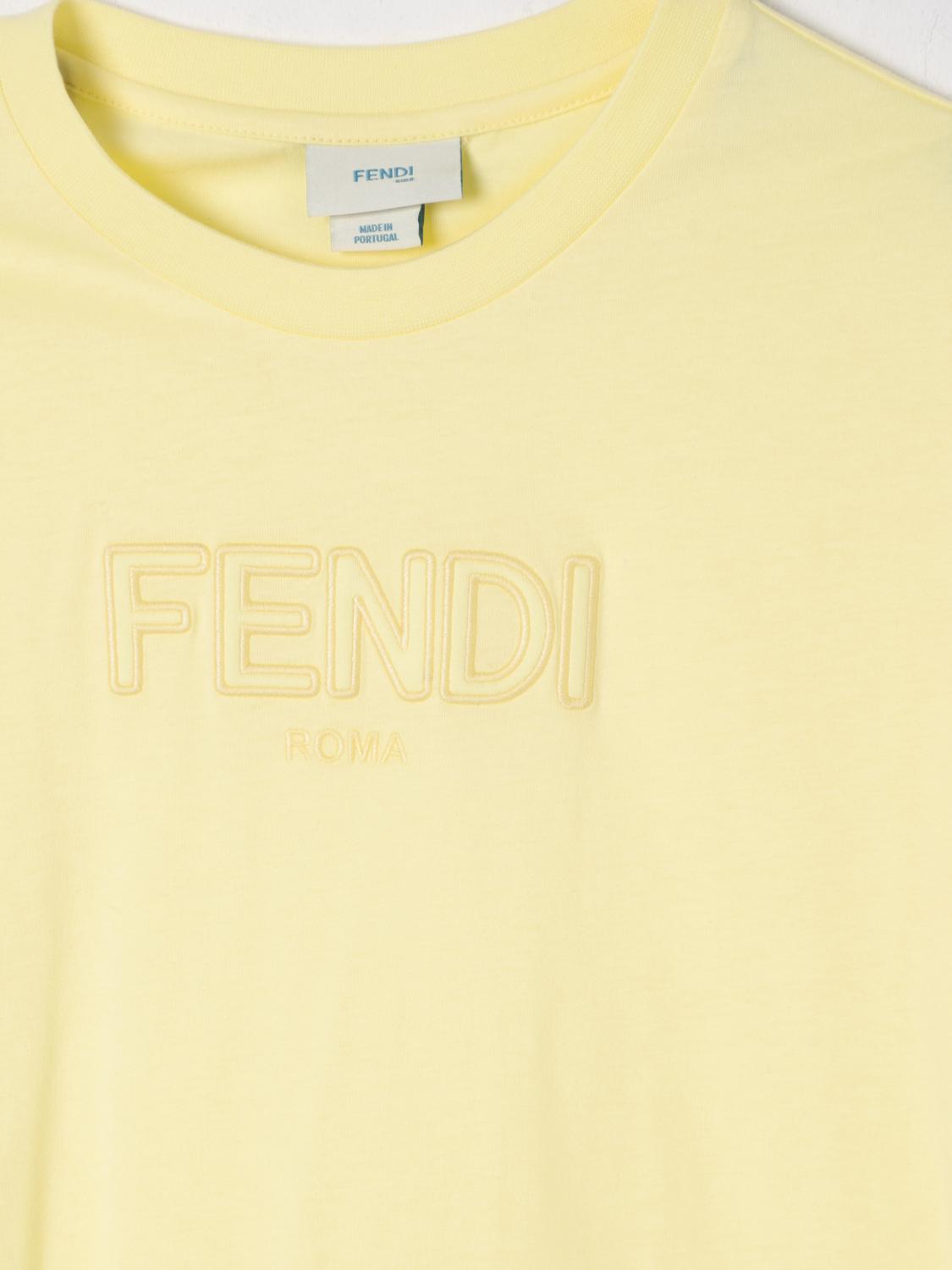 FENDI T-SHIRT: T-shirt kids Fendi, Yellow - Img 3