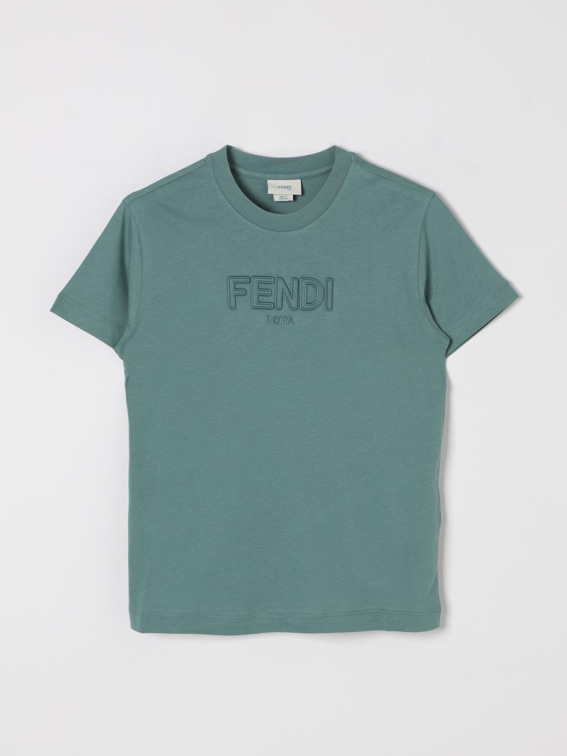 FENDI T-SHIRT: T-shirt kids Fendi, Green - Img 1