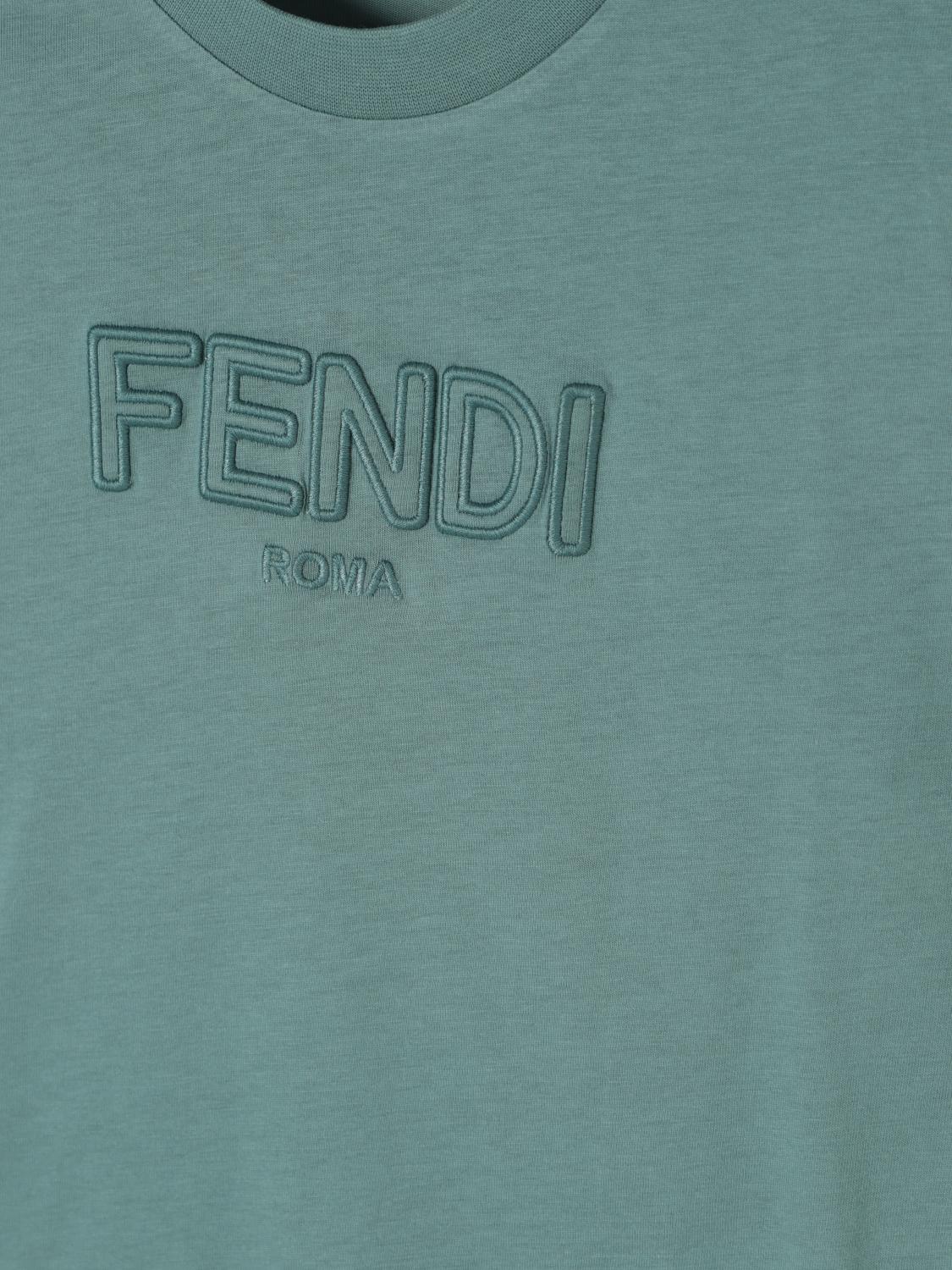 FENDI T-SHIRT: T-shirt kids Fendi, Green - Img 3