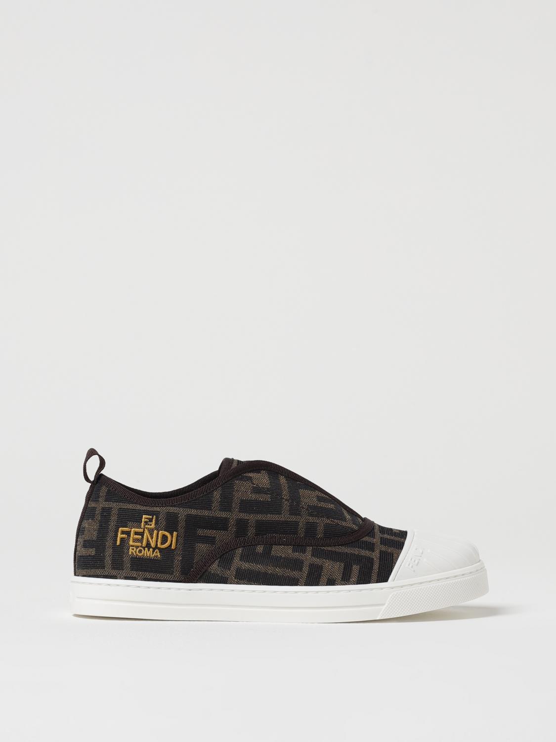 FENDI SNEAKERS: Sneakers kids Fendi, Tobacco - Img 1