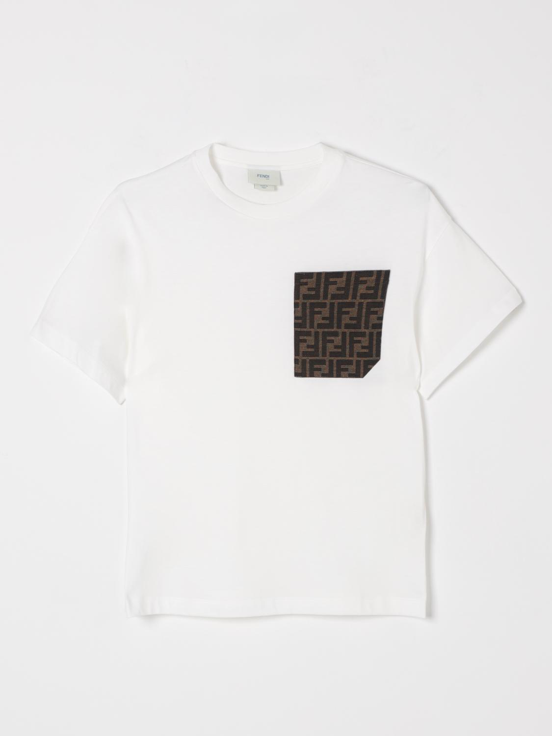 FENDI T-SHIRT: T-shirt kids Fendi, White - Img 1