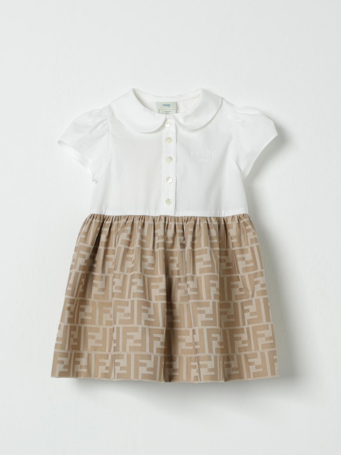 FENDI ROMPER: Romper kids Fendi, Beige - Img 1