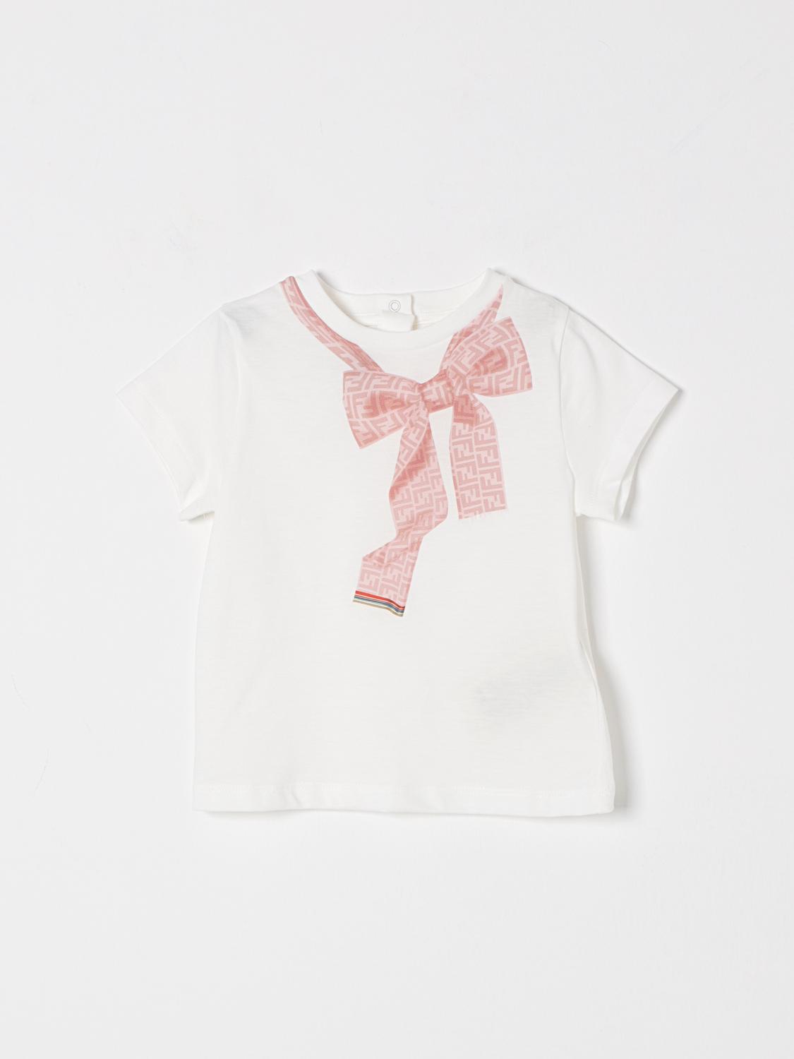 FENDI T-SHIRT: T-shirt kids Fendi, White - Img 1