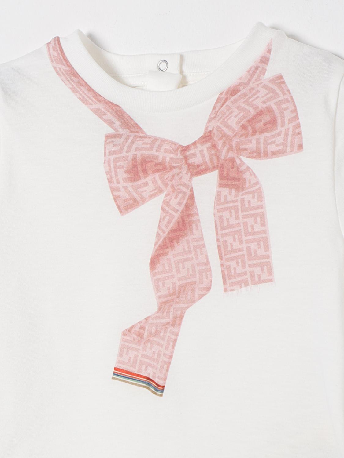 FENDI T-SHIRT: T-shirt kids Fendi, White - Img 3