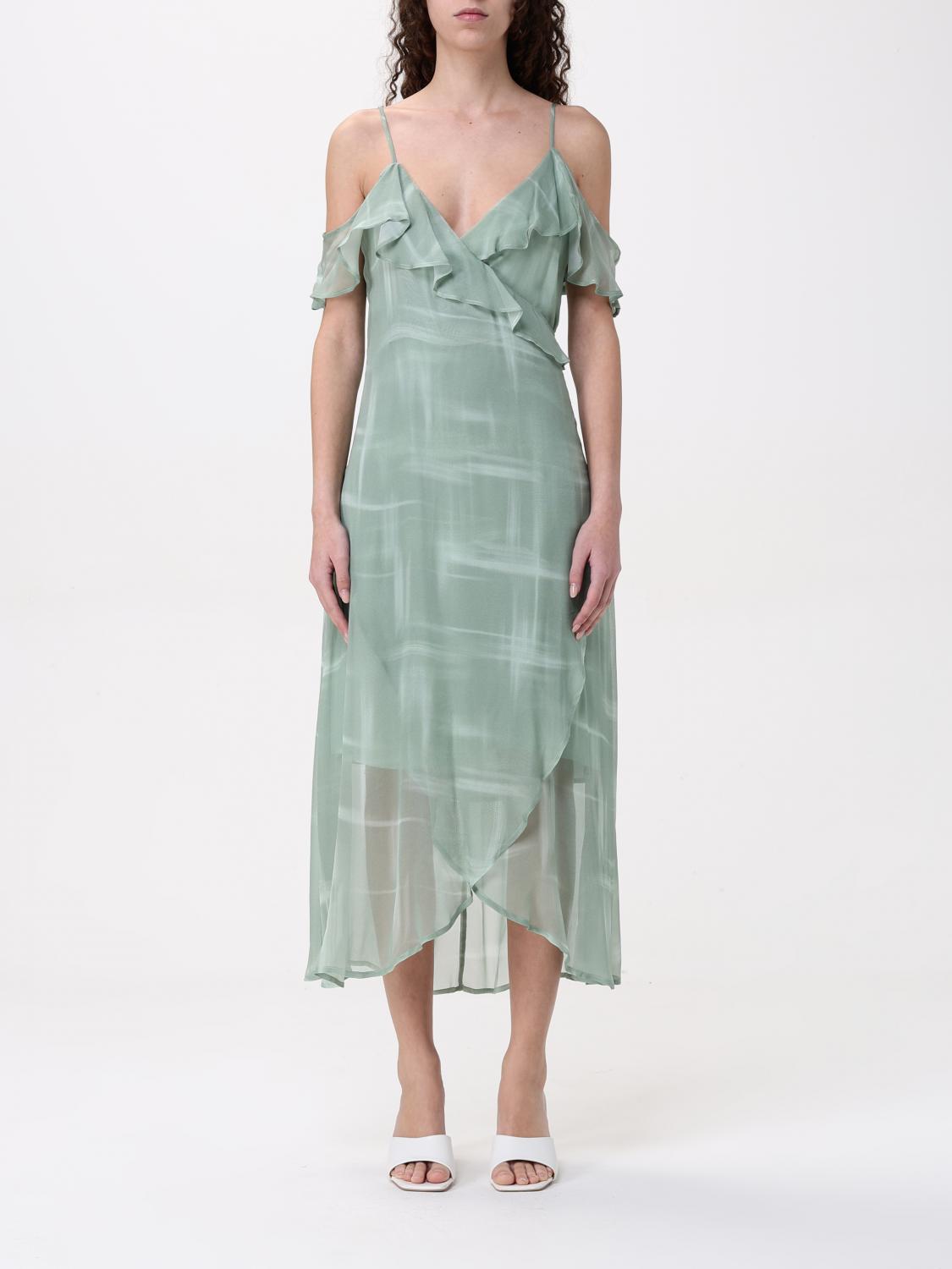 armani exchange green dress $130 NWT Armani Exchange 100% Silk Dress Women's 10 One Shoulder Green  Flowy