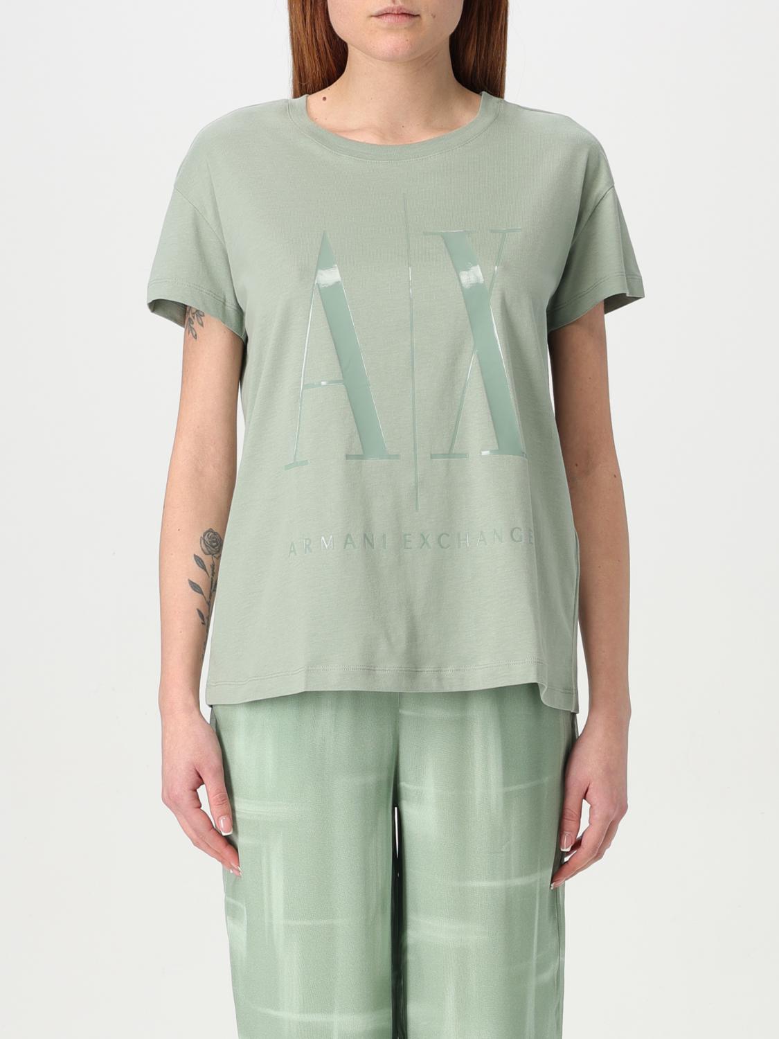 ARMANI EXCHANGE T-SHIRT: T-shirt Armani Exchange in cotone con logo , Verde - Img 1