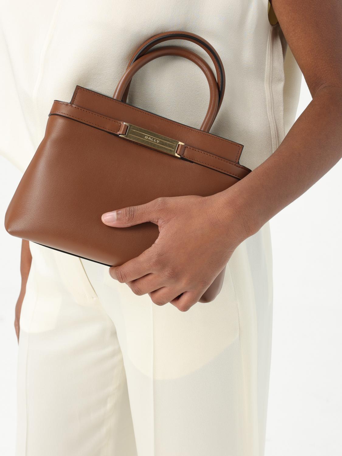 BALLY BORSA MINI: Borsa Deco Small Bally in pelle , Marrone - Img 2