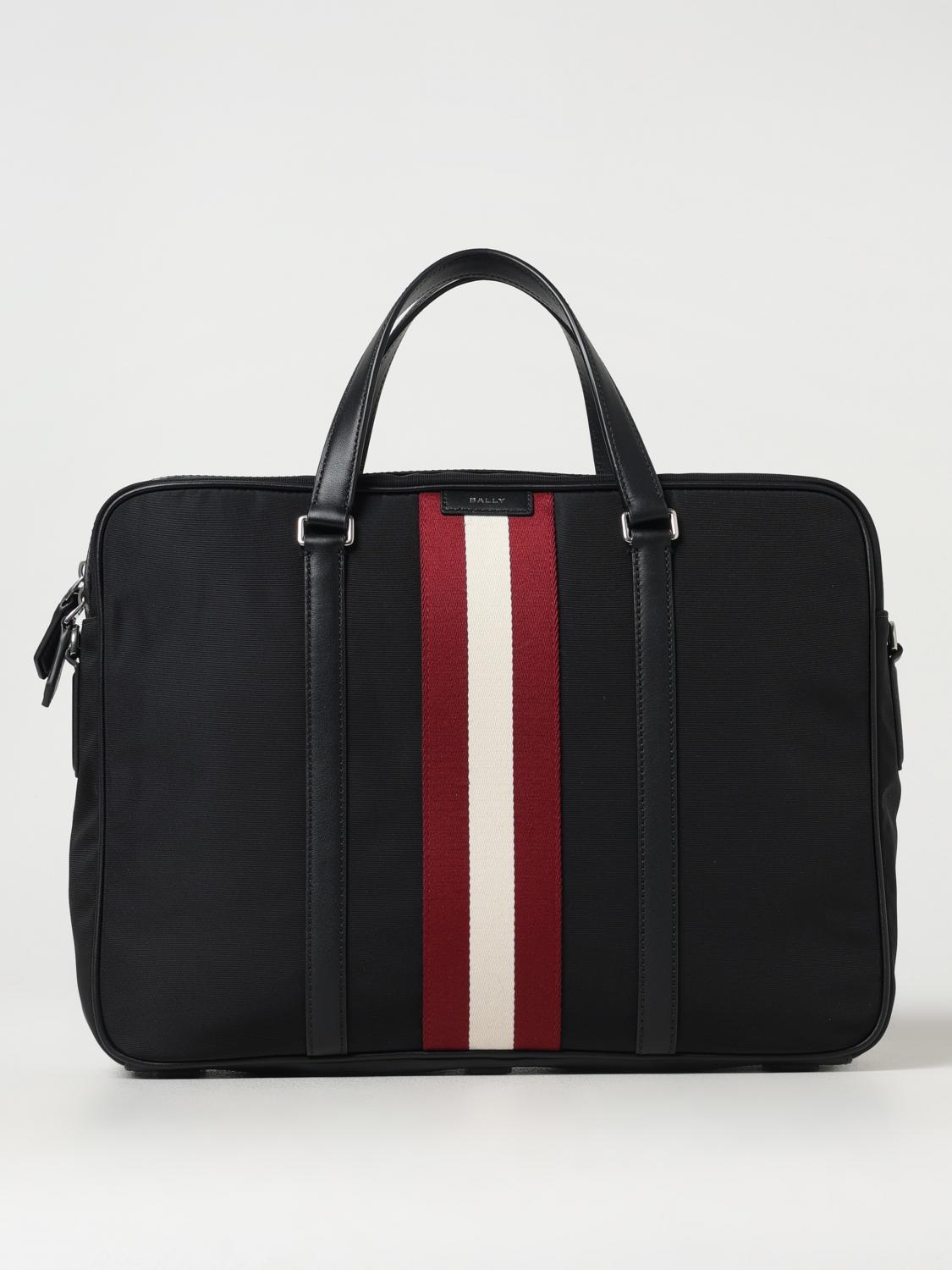 BALLY BORSA: Borsa da lavoro Bally in nylon riciclato e pelle , Nero - Img 1