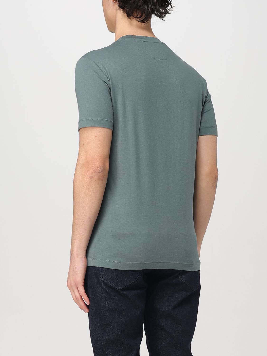 EMPORIO ARMANI T-SHIRT: T-shirt Emporio Armani in cotone con logo , Verde - Img 2