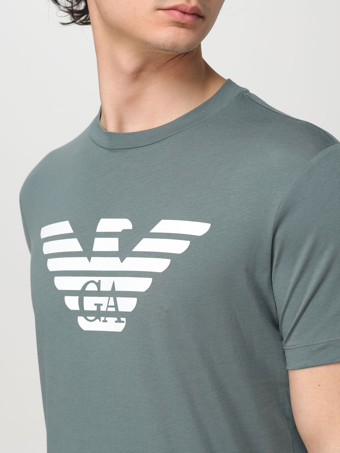 EMPORIO ARMANI T-SHIRT: T-shirt homme Emporio Armani, Vert - Img 3