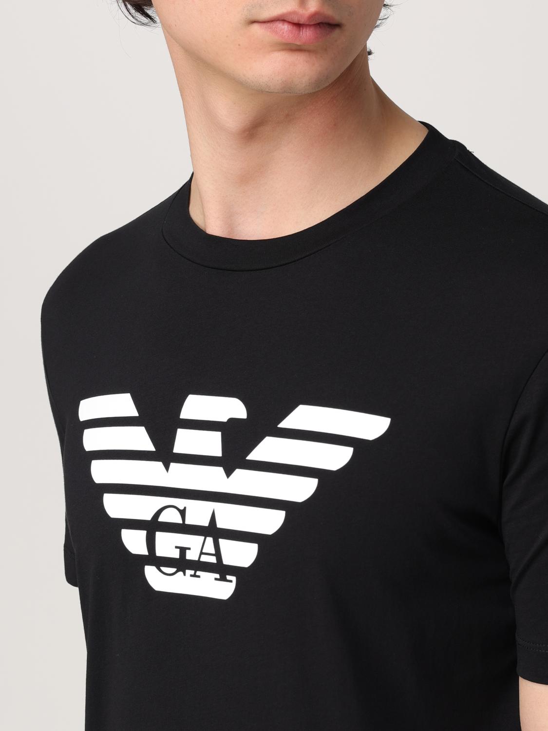 EMPORIO ARMANI T-SHIRT: T-shirt Emporio Armani in cotone con monogram , Nero - Img 3