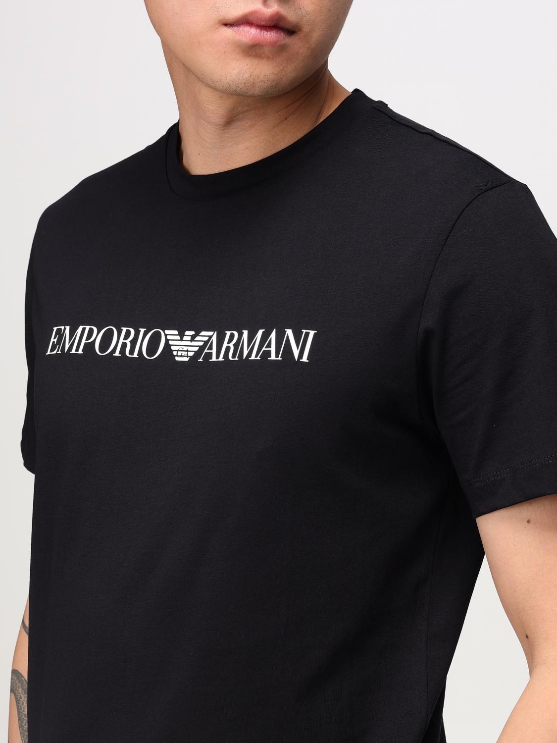 EMPORIO ARMANI T-SHIRT: T-shirt Emporio Armani in cotone con monogram , Blue 1 - Img 3