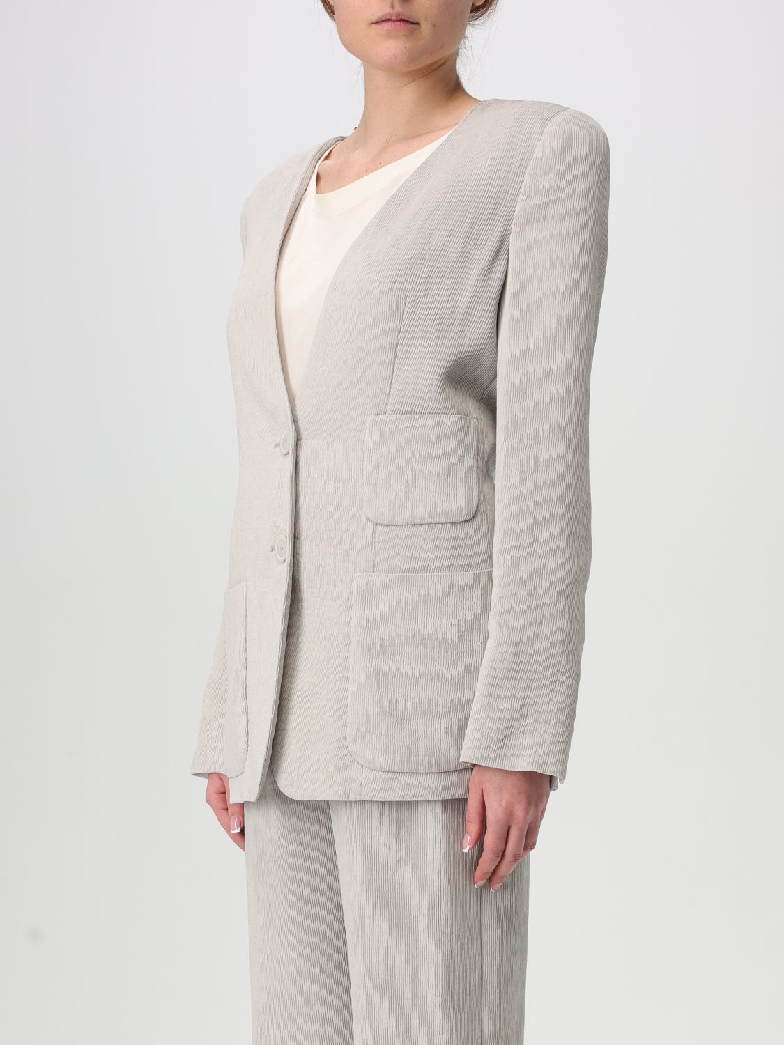 EMPORIO ARMANI BLAZER: Blazer woman Emporio Armani, Natural - Img 4