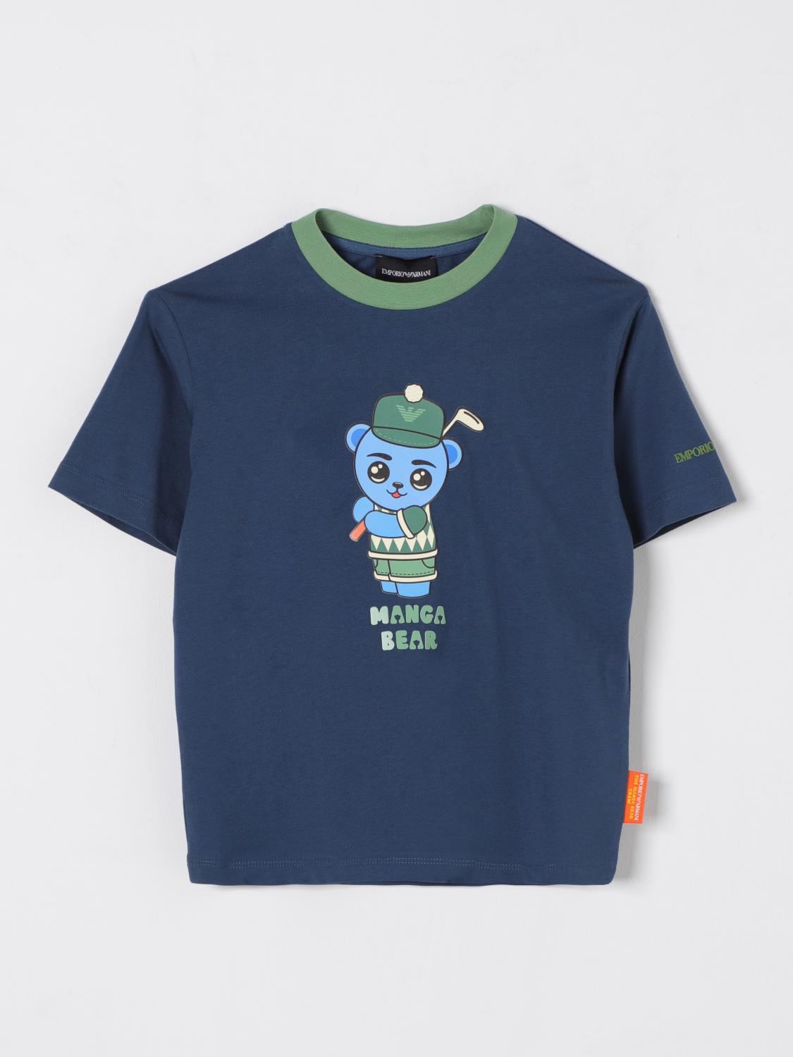 EMPORIO ARMANI T-SHIRT: T-shirt kids Emporio Armani, Blue - Img 1