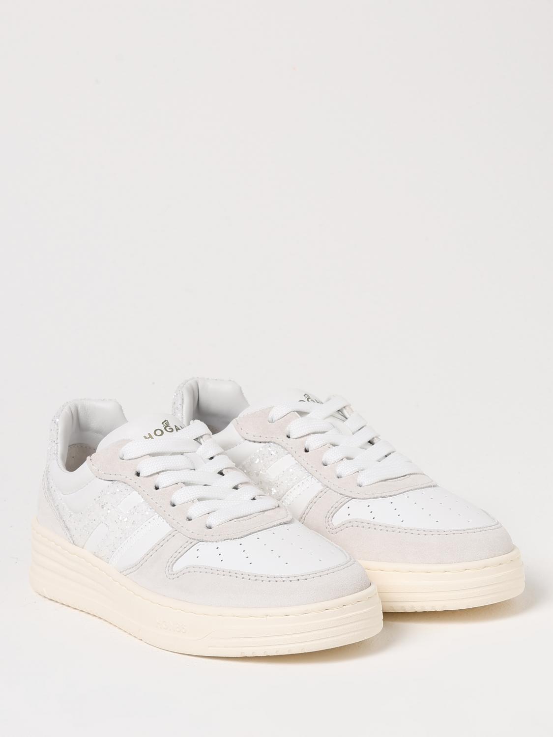 HOGAN SNEAKERS: Sneakers H630 Hogan in pelle con glitter , Bianco - Img 2