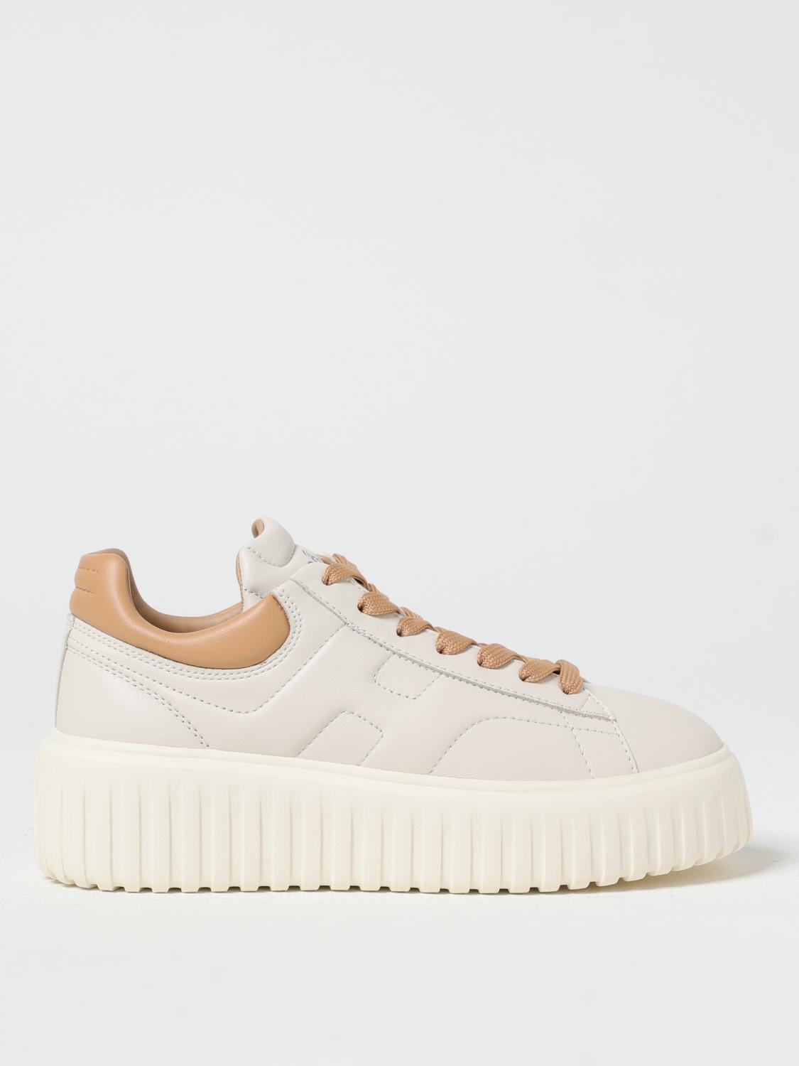 HOGAN SNEAKERS: Sneakers H-Stripe Hogan in pelle , Beige - Img 1