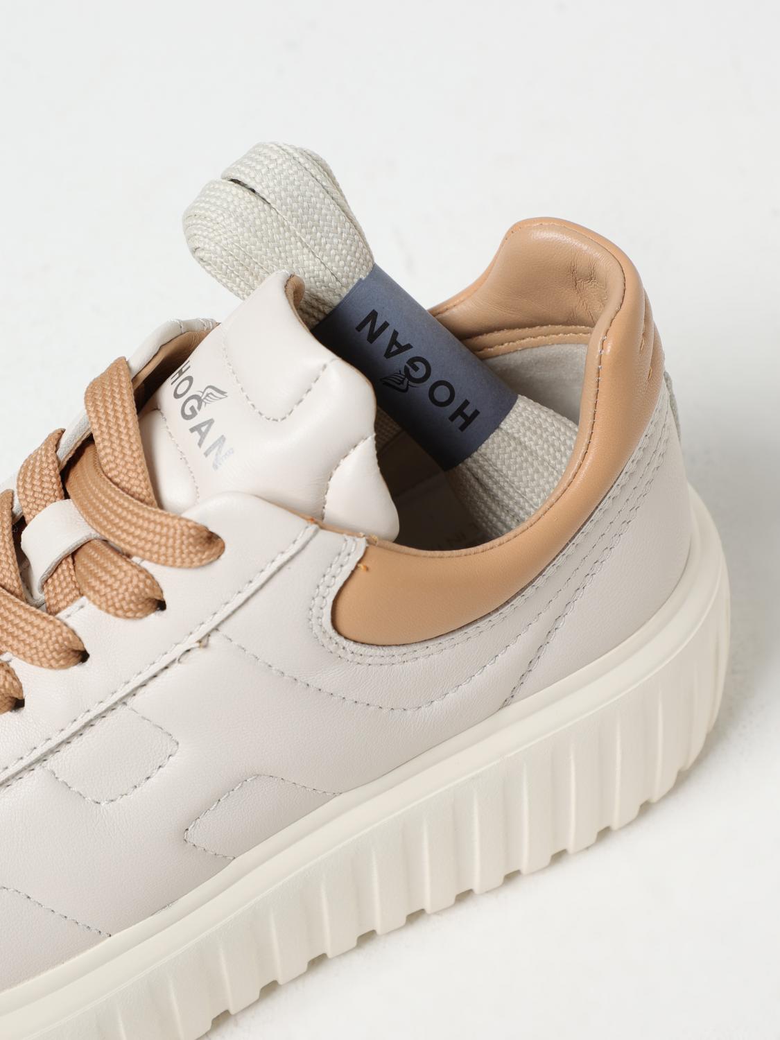 HOGAN SNEAKERS: Sneakers H-Stripe Hogan in pelle , Beige - Img 4