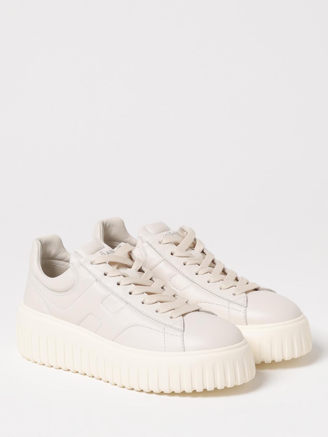 HOGAN SNEAKERS: Sneakers H-Stripe Hogan in pelle , Panna - Img 2