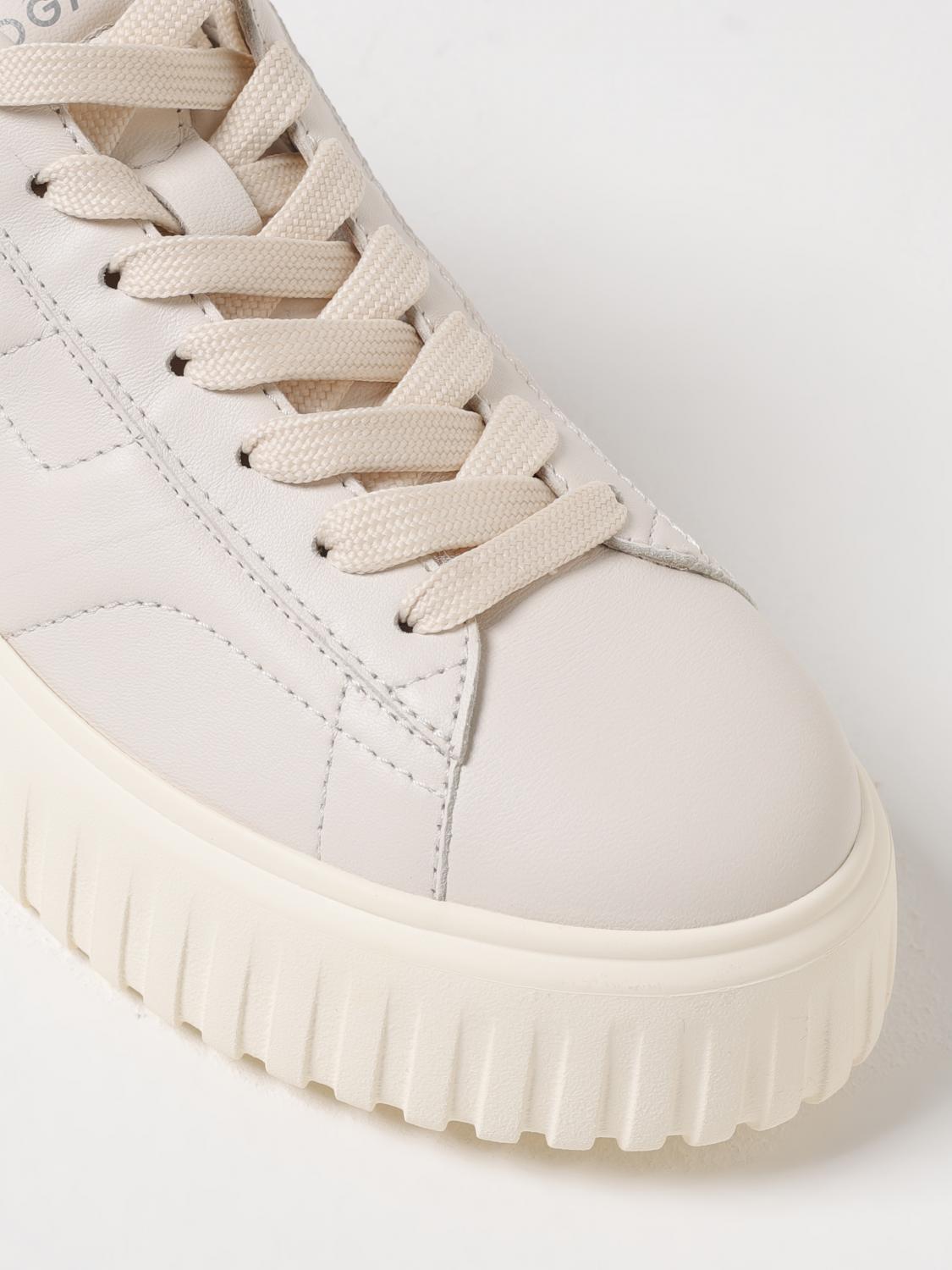 HOGAN SNEAKERS: Sneakers H-Stripe Hogan in pelle , Panna - Img 4