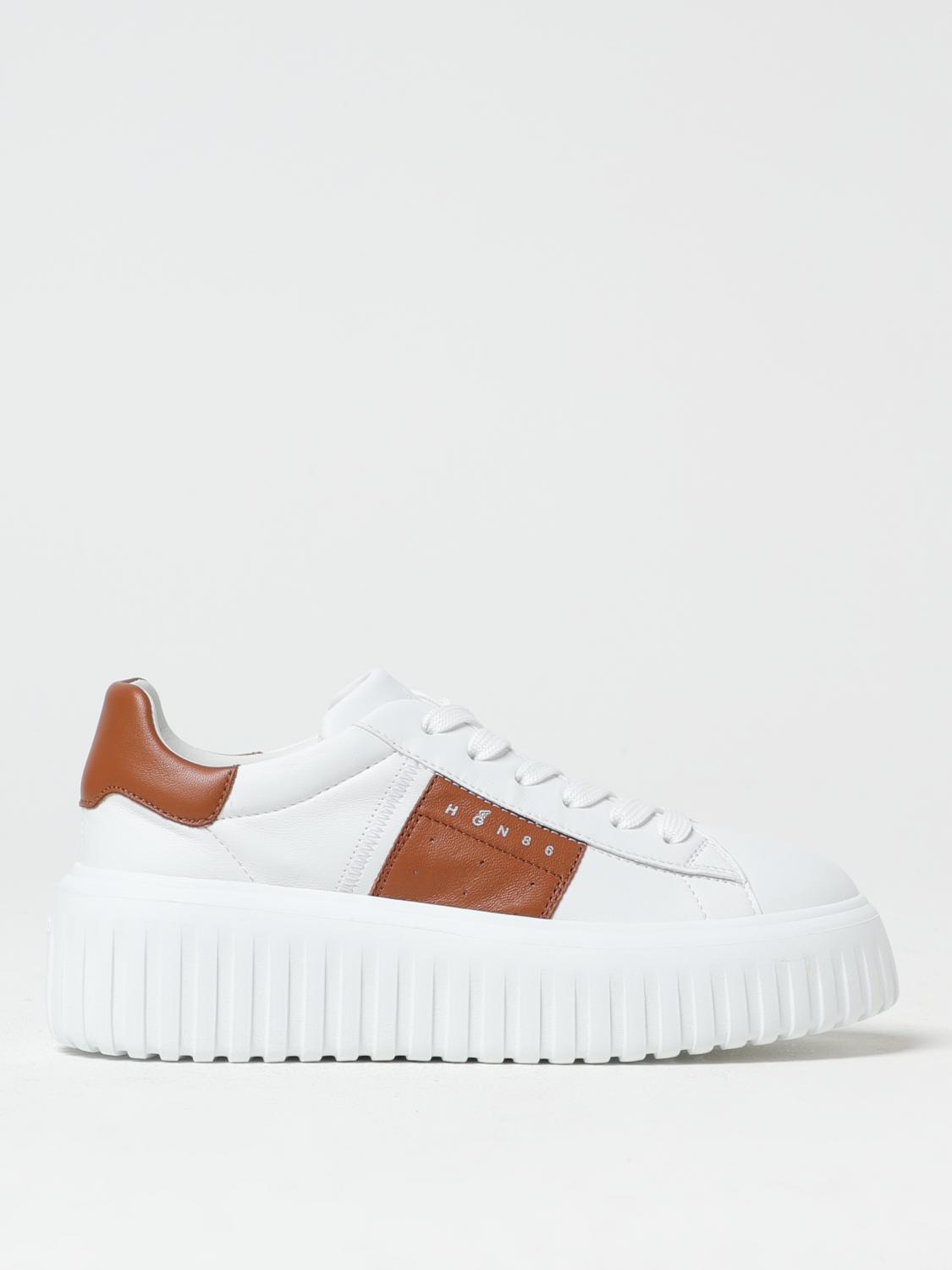 HOGAN SNEAKERS: Sneakers H-Stripe Platform Hogan in pelle , Cuoio - Img 1