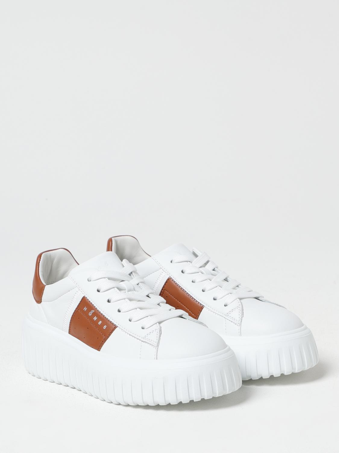 HOGAN SNEAKERS: Sneakers H-Stripe Platform Hogan in pelle , Cuoio - Img 2