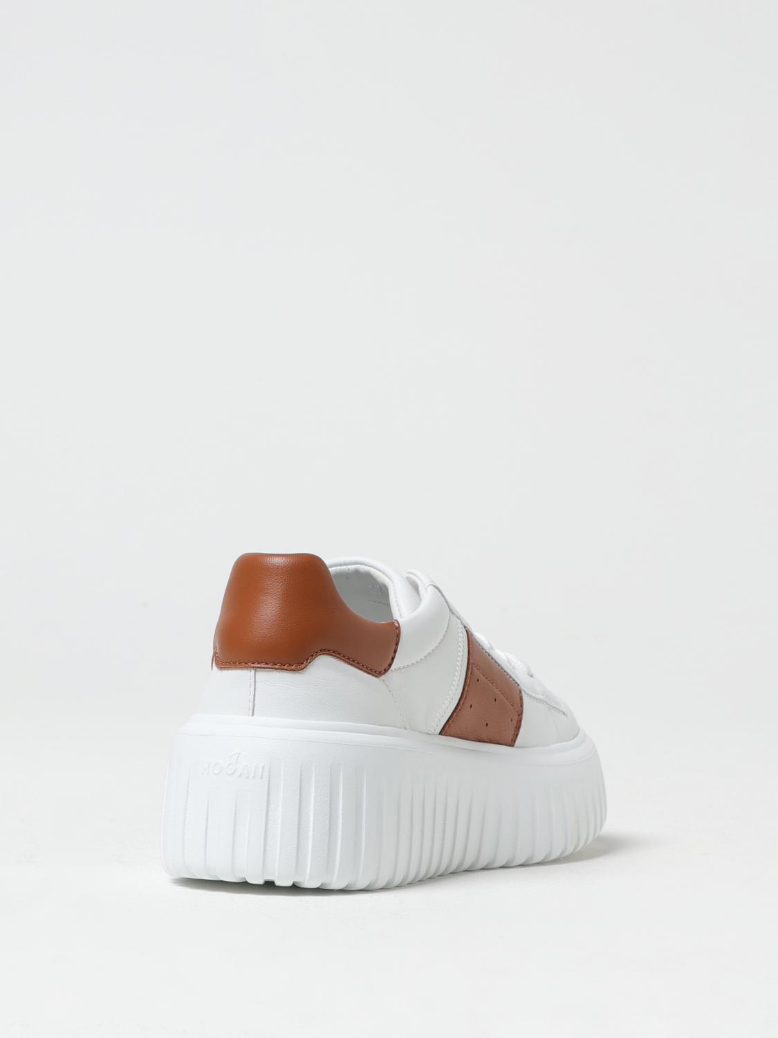 HOGAN SNEAKERS: Sneakers H-Stripe Platform Hogan in pelle , Cuoio - Img 3