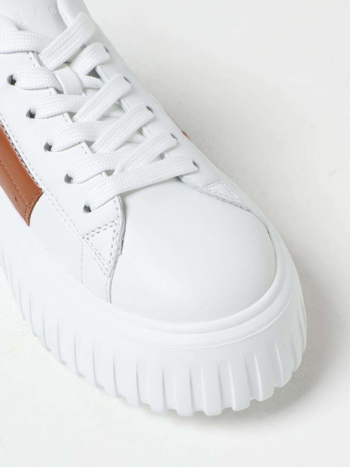 HOGAN SNEAKERS: Sneakers H-Stripe Platform Hogan in pelle , Cuoio - Img 4