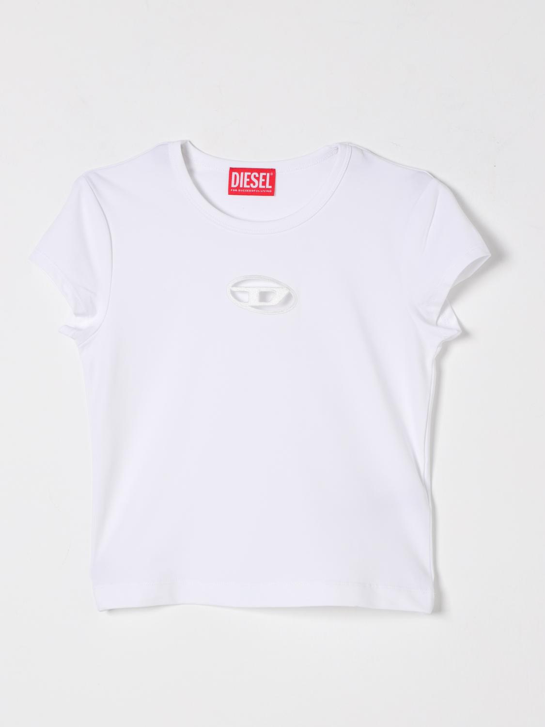 DIESEL T-SHIRT: T-shirt Oval D Diesel in cotone, Bianco - Img 1