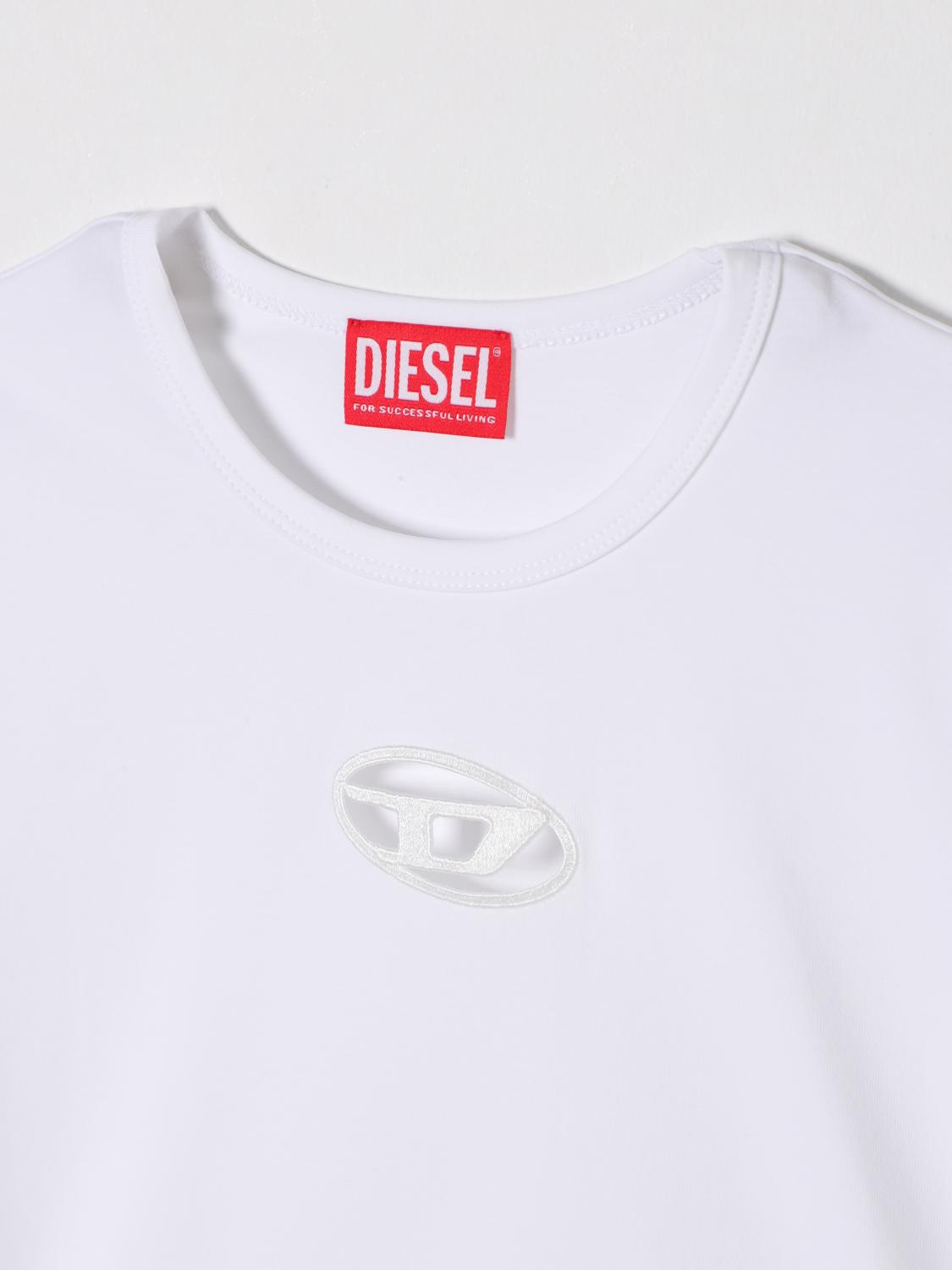 DIESEL T-SHIRT: T-shirt Oval D Diesel in cotone, Bianco - Img 3