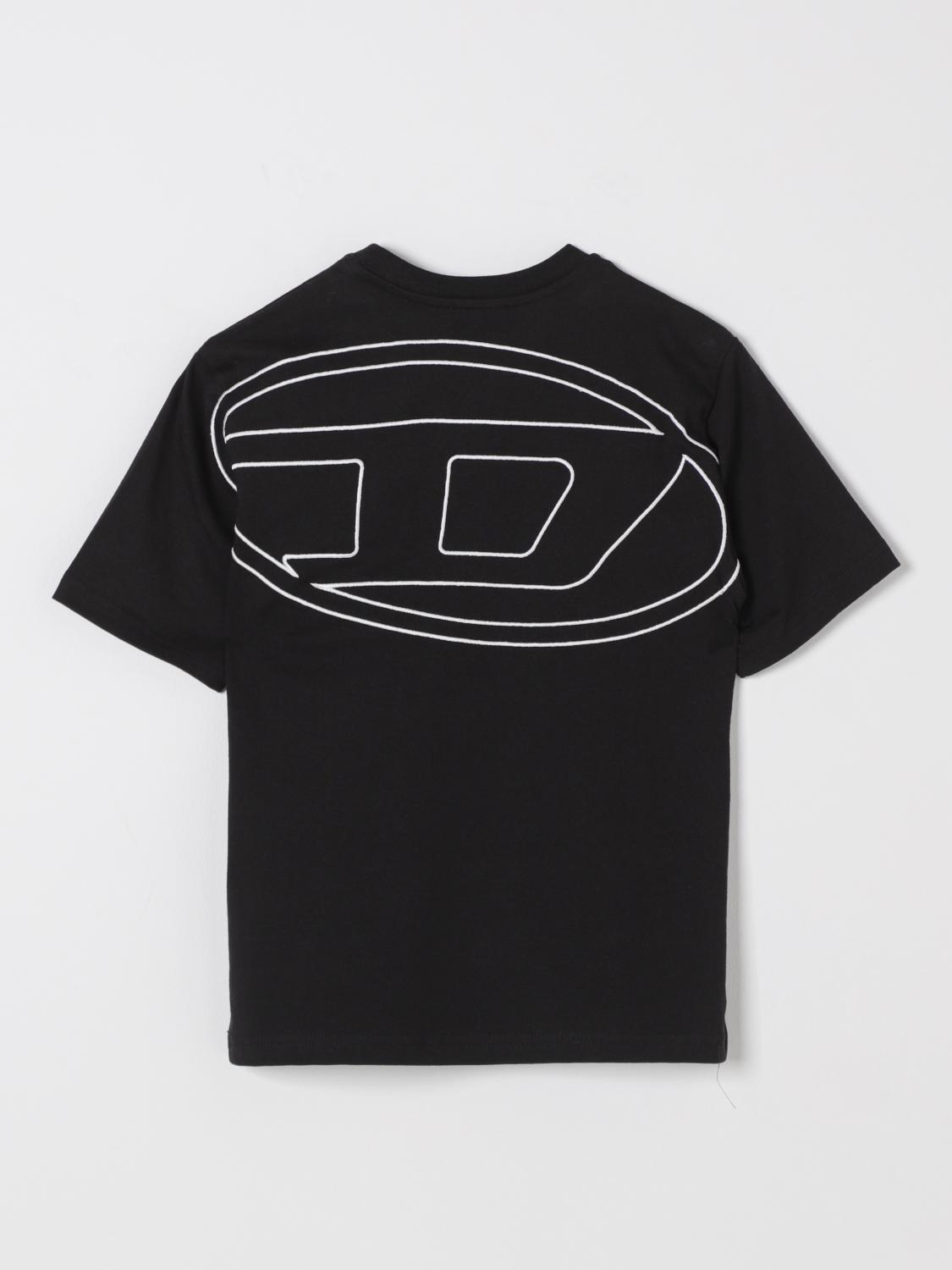 DIESEL T-SHIRT: T-shirt in cotone con logo Oval D Diesel, Nero - Img 2