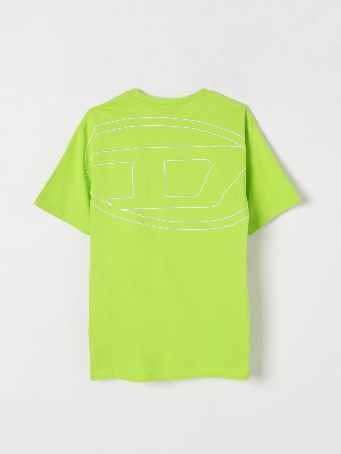 DIESEL T-SHIRT: T-shirt in cotone con logo Oval D Diesel, Verde - Img 2