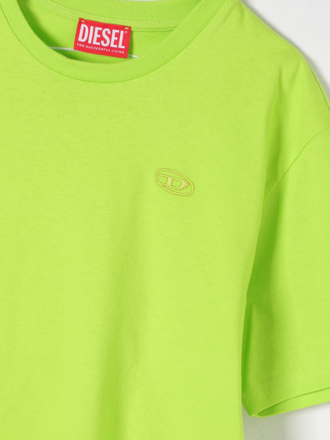 DIESEL T-SHIRT: T-shirt in cotone con logo Oval D Diesel, Verde - Img 3